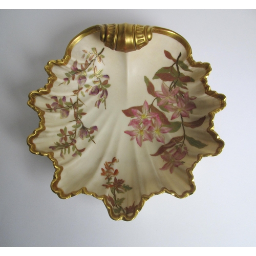 545 - A Royal Worcester blush porcelain shell shaped dish