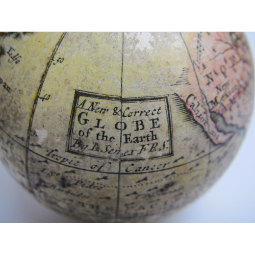 556 - JOHN SENEX (1678-1740) An 18th Century pocket terrestrial globe