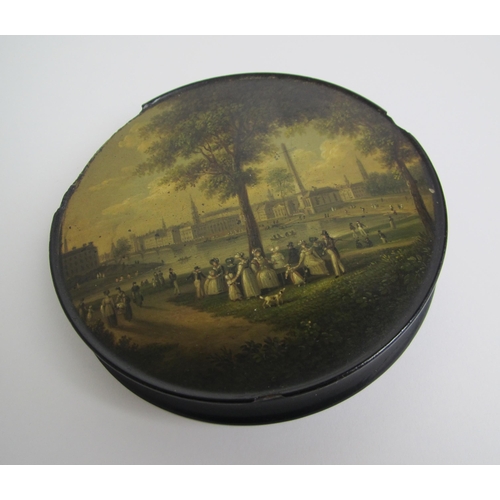 569 - A rare painted snuff box