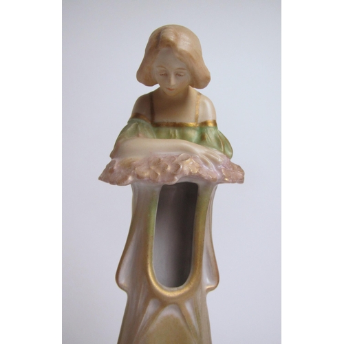 576 - An Austrian porcelain spill vase