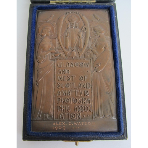 591 - A bronze presentation plaque