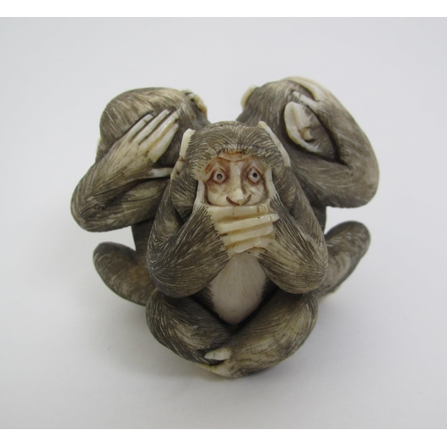 603 - A Japanese carving of the three monkeys