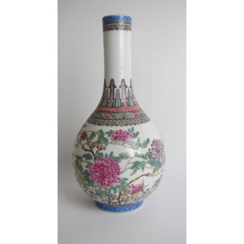 608 - A Chinese famille rose bottle shaped vase