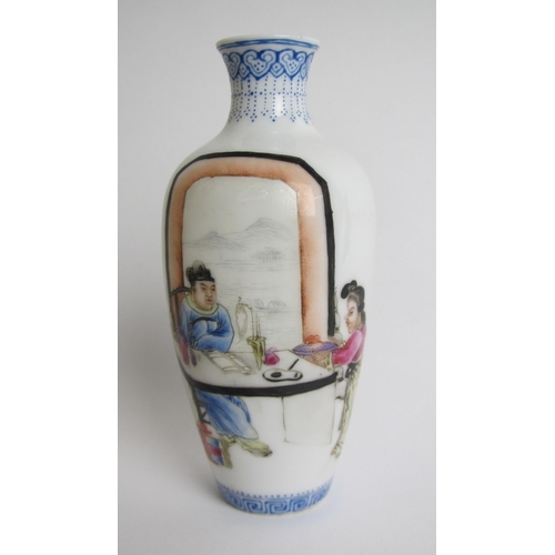 609 - A Chinese eggshell baluster vase