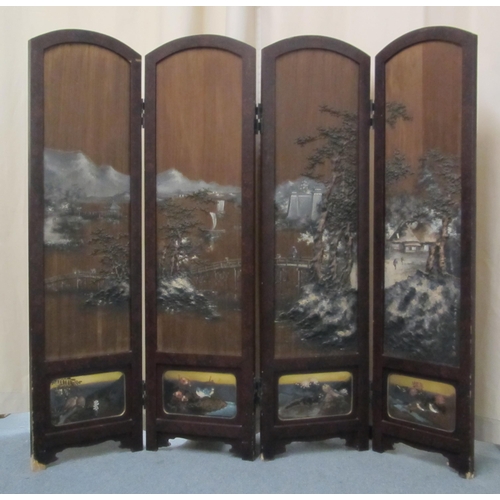 690 - A Japanese four fold draught screen