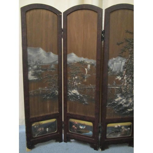 690 - A Japanese four fold draught screen