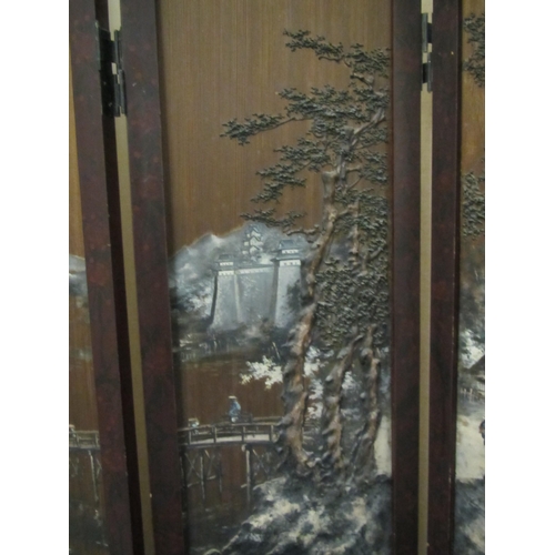 690 - A Japanese four fold draught screen