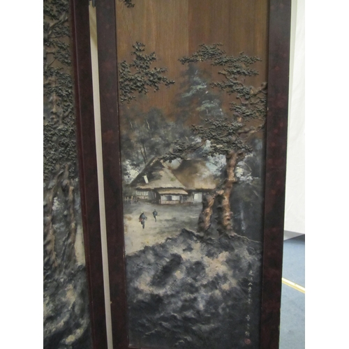 690 - A Japanese four fold draught screen