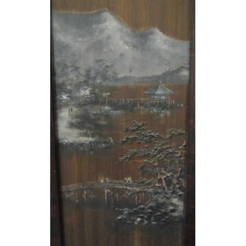 690 - A Japanese four fold draught screen