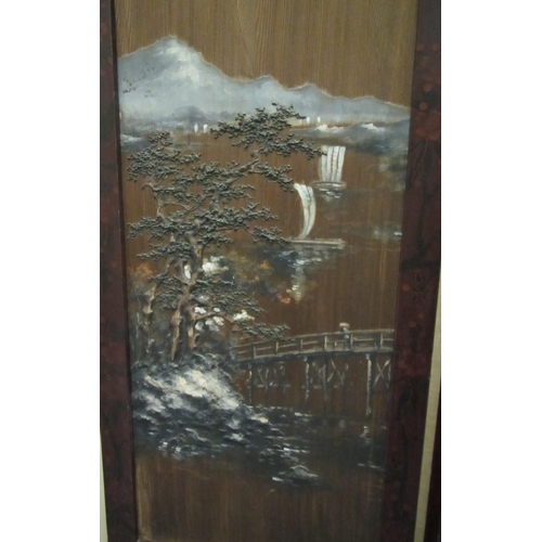 690 - A Japanese four fold draught screen