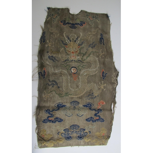 706 - An 18th Century green ground brocade silk panel