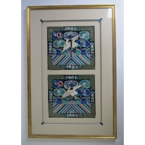 723 - A framed pair of 6th rank Civil Rank badges