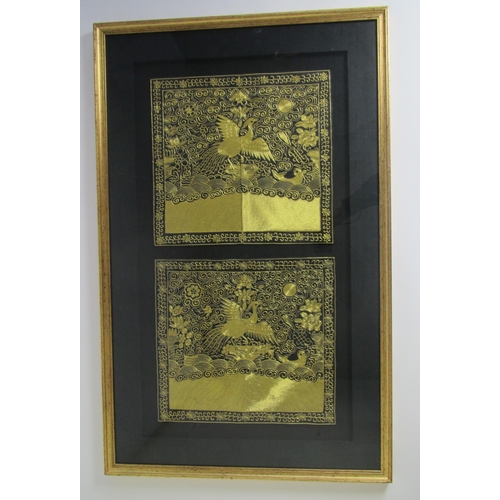 726 - A framed pair of 5th Civil rank badges