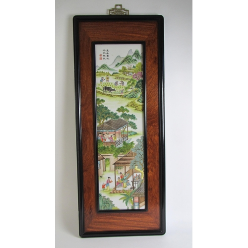 732 - A Cantonese famille rose hanging tile