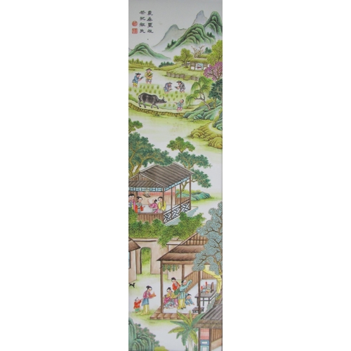 732 - A Cantonese famille rose hanging tile