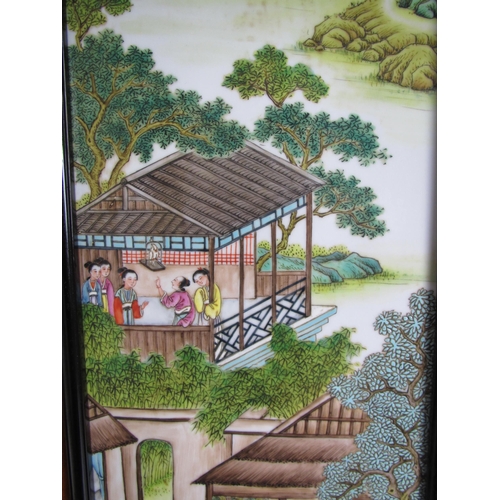 732 - A Cantonese famille rose hanging tile