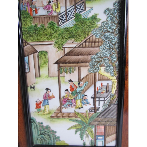 732 - A Cantonese famille rose hanging tile