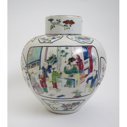 744 - A Chinese ginger jar and cover