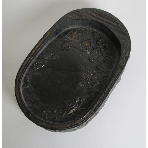 750 - A Chinese oval ink block