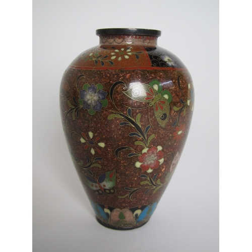 752 - A Japanese cloisonne baluster vase