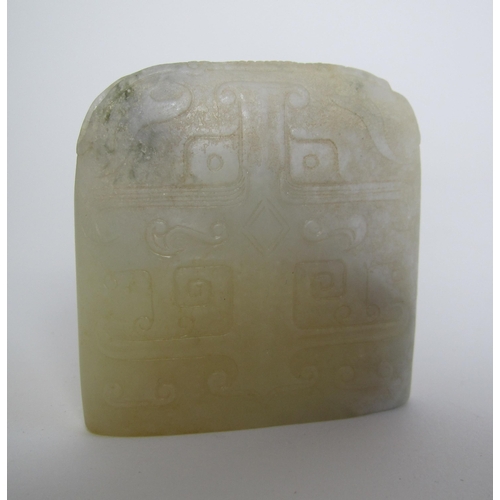 754 - A Chinese archaic jade pommel