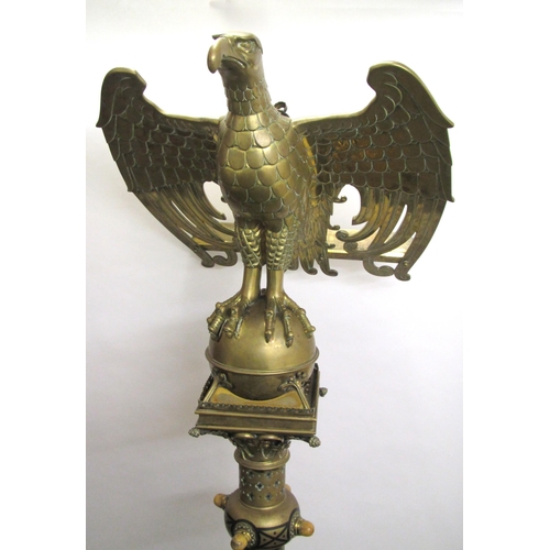 762 - A brass Puginesque ecclesiastical church lectern