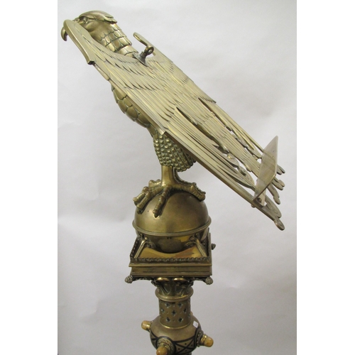 762 - A brass Puginesque ecclesiastical church lectern