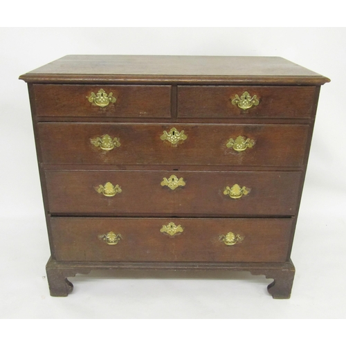 764 - A George III oak two over three chest of drawers