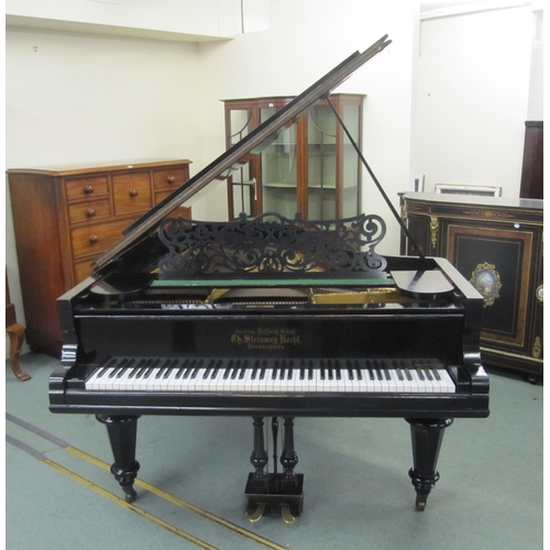 775 - A Steinweg ebonised boudoir piano