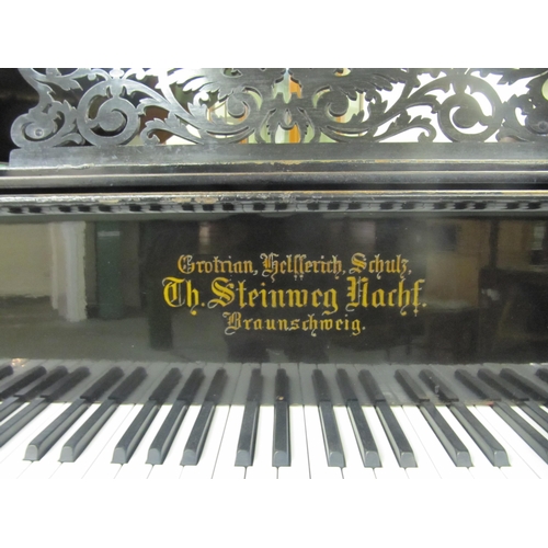 775 - A Steinweg ebonised boudoir piano