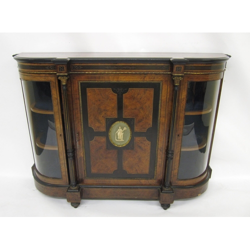 780 - A Victorian walnut and ebonised inlaid credenza