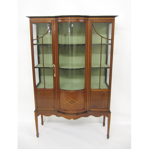 786 - An Edwardian mahogany inlaid display cabinet