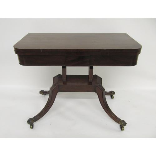 795 - An early Victorian mahogany turnover card table