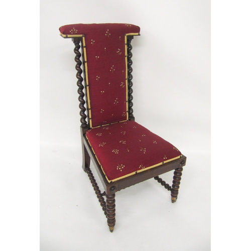 801 - A Victorian rosewood prie dieu chair