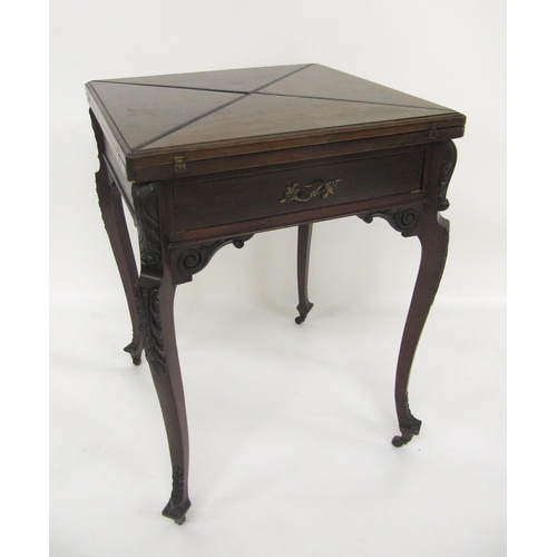 809 - An Edwardian mahogany envelope card table