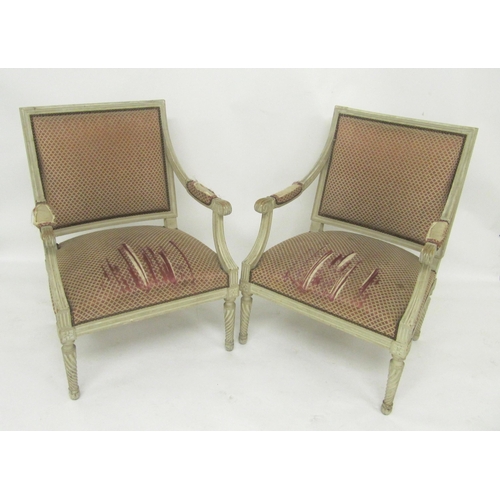 831 - A pair of 19th century French armchairs