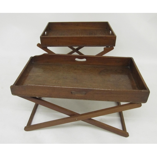 832 - Two 19th Century mahogany butlers trays