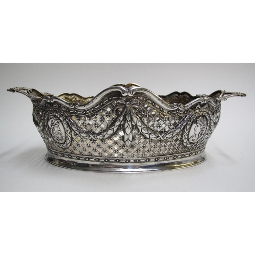 198 - A Continental silver two handled pierced basket