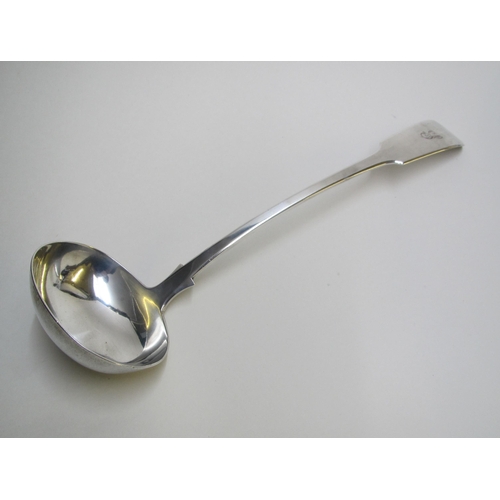 199 - A Victorian silver soup ladle