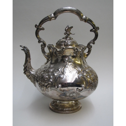 201 - A Victorian silver tea kettle