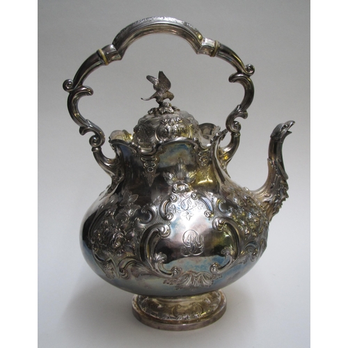 201 - A Victorian silver tea kettle