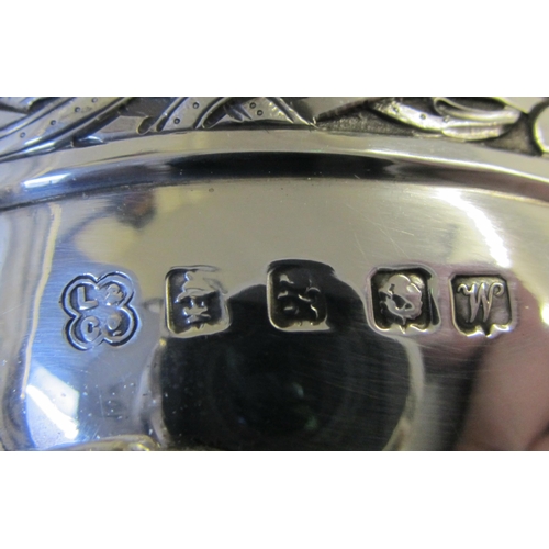 206 - A Silver Celtic pattern three piece silver tea service