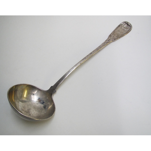 208 - A George III silver soup ladle