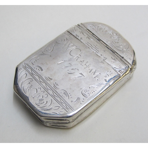 212 - A Scottish 18th century silver octagonal snuff box