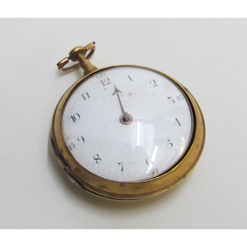 217 - A George III silver gilt watch