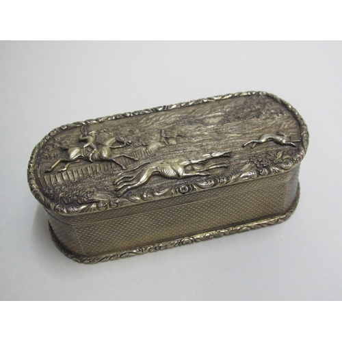 219 - A fine George IV silver gilt oval shaped snuff box