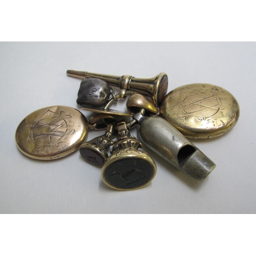 224 - Victorian gilt metal charms