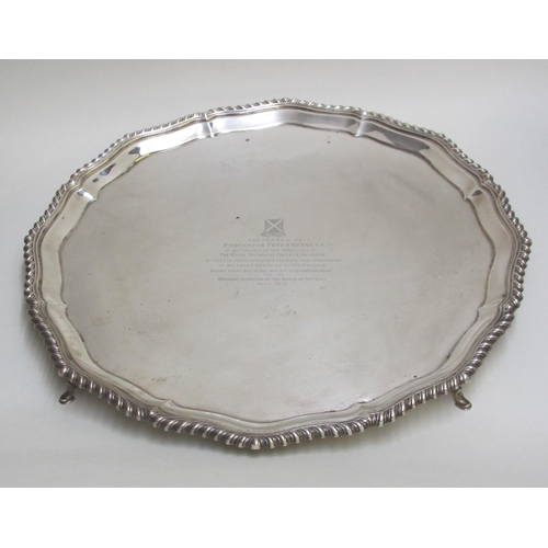 233 - A silver presentation salver