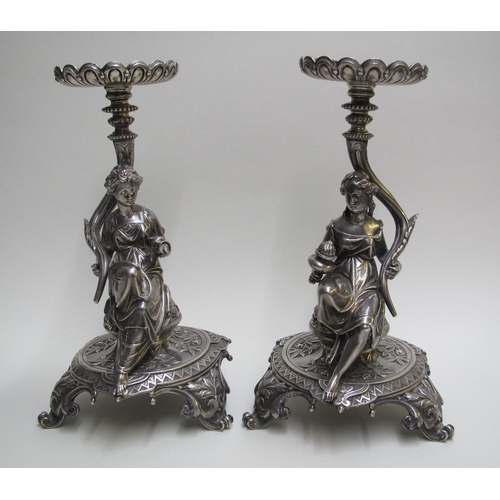 236 - A pair of Elkington silver table lamps