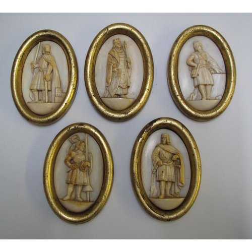 240 - A set of five ivory plaquettes